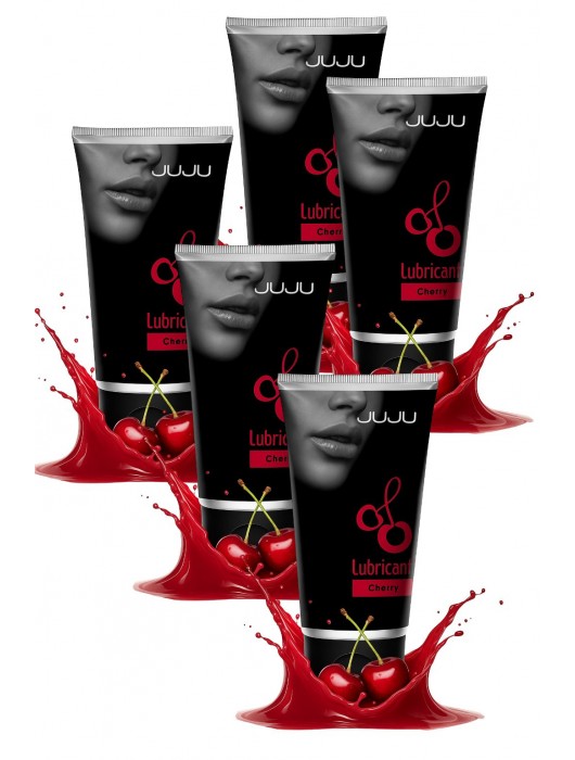 Набор из 5 съедобных лубрикантов JUJU со вкусом вишни - JuJu - купить с доставкой в Шахтах