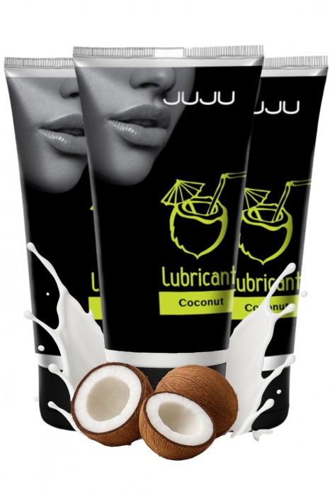 Набор из 3 съедобных лубрикантов JUJU со вкусом кокоса - JuJu - купить с доставкой в Шахтах