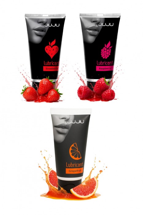 Набор из 3 съедобных лубрикантов JUJU (клубника, малина, грейпфрут) - JuJu - купить с доставкой в Шахтах