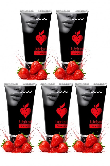 Набор из 5 съедобных лубрикантов JUJU со вкусом клубники - JuJu - купить с доставкой в Шахтах