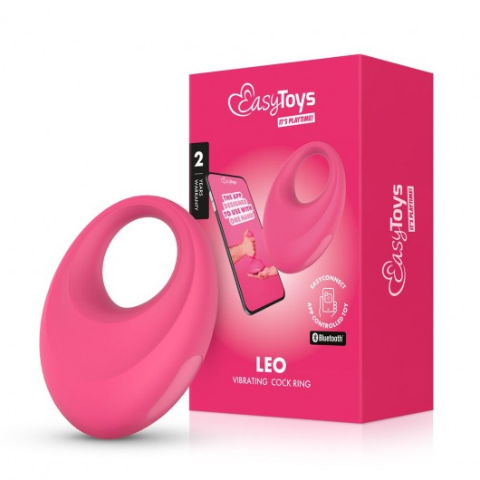 Розовое интерактивное эрекционное виброкольцо Leo - Easy toys - в Шахтах купить с доставкой