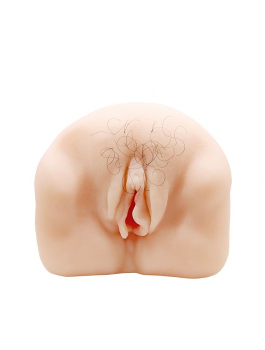 Телесный мастурбатор-вагина с оволосением и вибрацией - Baile - в Шахтах купить с доставкой