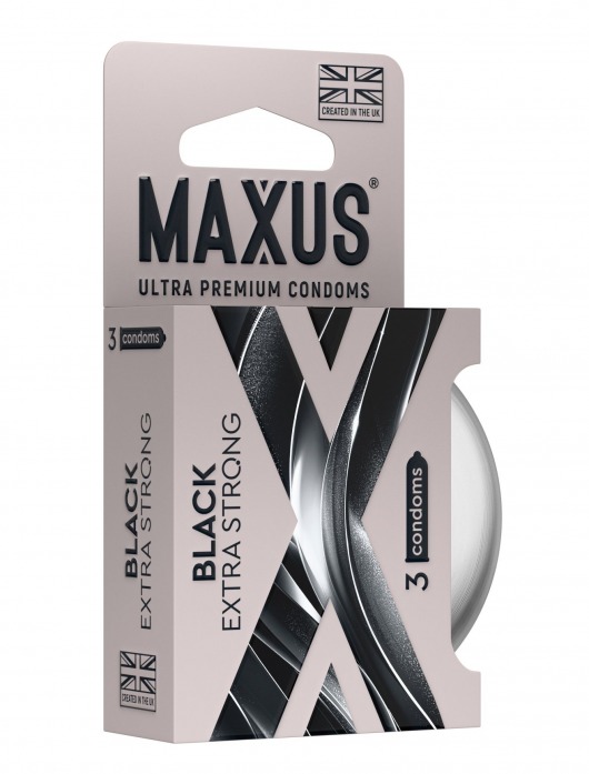 Черные утолщенные презервативы MAXUS Extra Strong с железным кейсом - 3 шт. - Maxus - купить с доставкой в Шахтах
