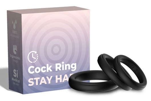 Набор из 3 черных эрекционных колец Stay Hard - Boys of Toys - в Шахтах купить с доставкой