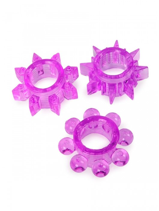 Набор из 3 лиловых эрекционных колец различной формы - Erowoman-Eroman - в Шахтах купить с доставкой