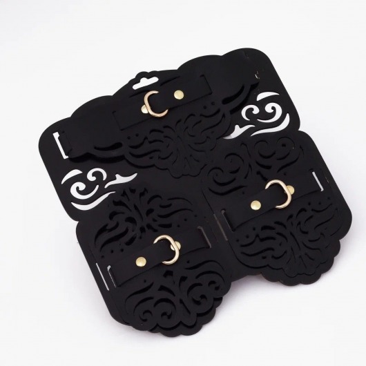 Фигурный набор для БДСМ-игр с узорами и золотистой фурнитурой - Crazy Handmade - купить с доставкой в Шахтах