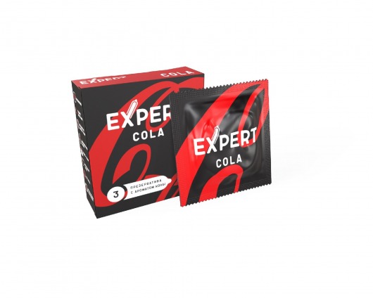 Презервативы с ароматом колы Expert Cola - 3 шт. - Expert - купить с доставкой в Шахтах