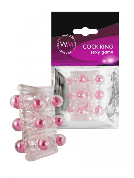 Прозрачная сквозная насадка на пенис с цветными шариками - Erowoman-Eroman - в Шахтах купить с доставкой