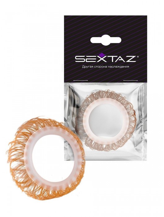 Эрекционное кольцо с бежевыми «ресничками» - Sextaz - в Шахтах купить с доставкой
