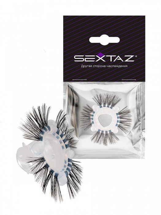 Эластичное эрекционное кольцо с черными «ресничками» - Sextaz - в Шахтах купить с доставкой