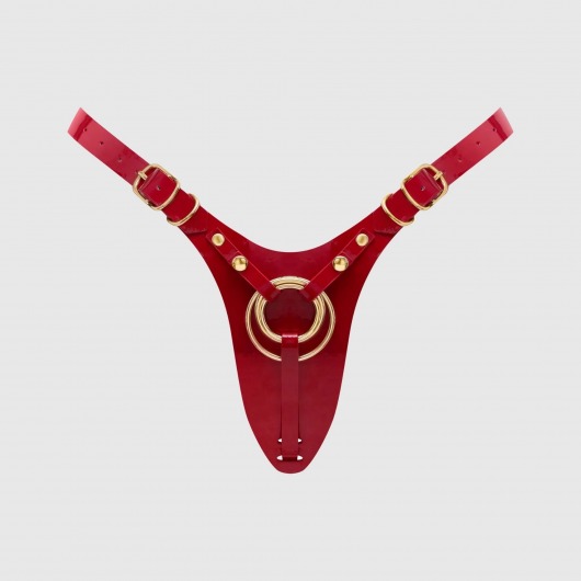 Красный пояс для фиксации насадок Strap-On-Me Leatherette Harness Fabulous - Strap-on-me - купить с доставкой в Шахтах