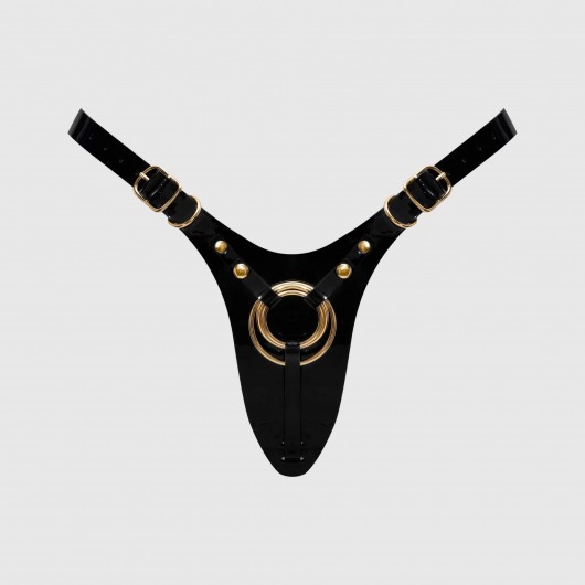 Черный пояс для фиксации насадок Strap-On-Me Leatherette Harness Fabulous - Strap-on-me - купить с доставкой в Шахтах