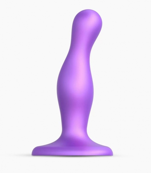 Фиолетовая насадка Strap-On-Me Dildo Plug Curvy size S - Strap-on-me - купить с доставкой в Шахтах