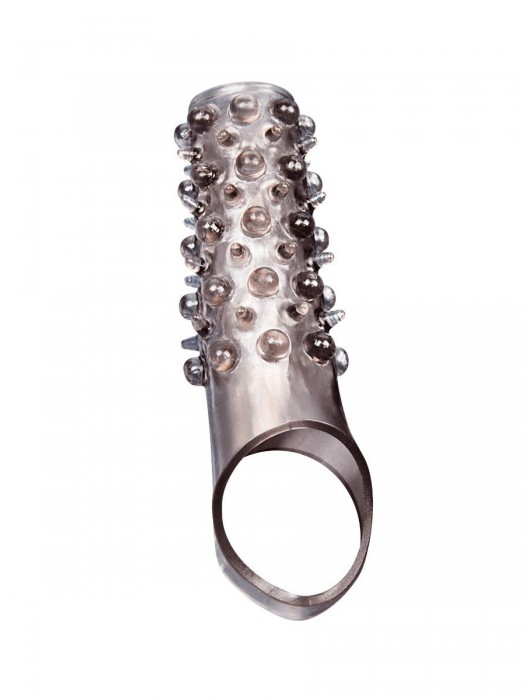 Дымчатая насадка на пенис с шипами и выпуклостями - 12 см. - Sex Expert - в Шахтах купить с доставкой