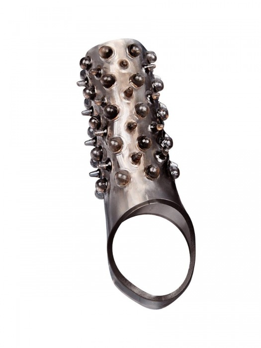 Дымчатая насадка на пенис с шипами и выпуклостями - 12,5 см. - Sex Expert - в Шахтах купить с доставкой