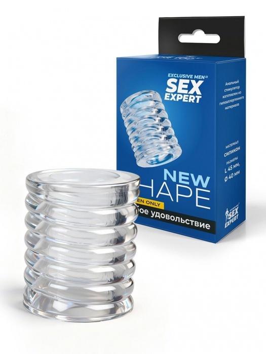 Прозрачная сквозная насадка на пенис с ребрышками - Sex Expert - в Шахтах купить с доставкой