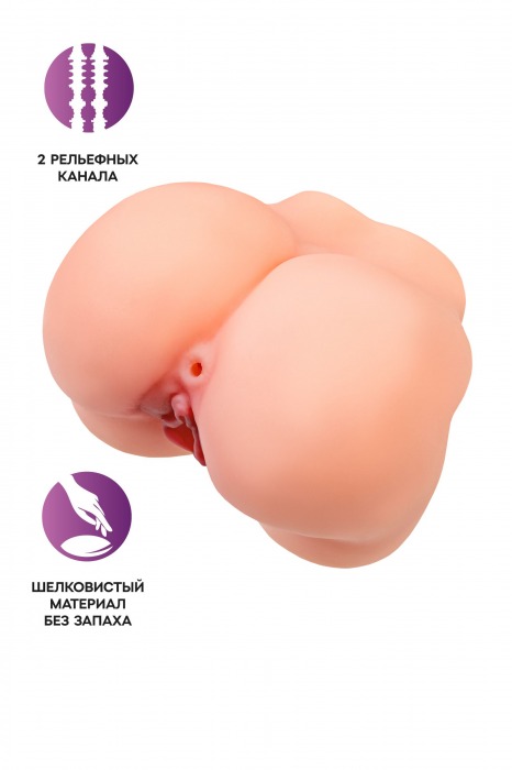 Реалистичный мастурбатор в форме попки с 2 любовными входами - No Name - в Шахтах купить с доставкой