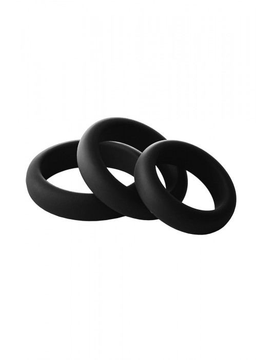 Набор из 3 черных эрекционных колец Smooth Silicone Cockring Pack - Dream Toys - в Шахтах купить с доставкой