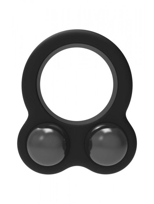 Черное эрекционное кольцо с утяжелителями Cockring Dual Weight - Dream Toys - в Шахтах купить с доставкой