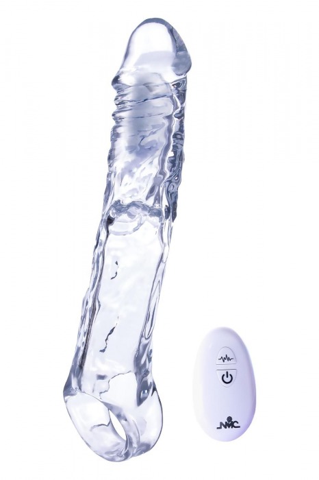 Прозрачная насадка-удлинитель Length Enhancer With Bullet с подхватом - 22,3 см. - NMC - в Шахтах купить с доставкой