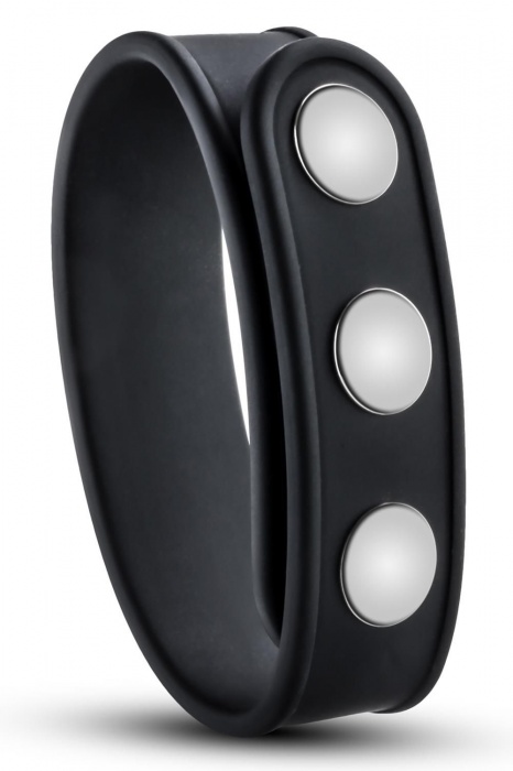 Черное эрекционное кольцо на кнопках - Blush Novelties - в Шахтах купить с доставкой