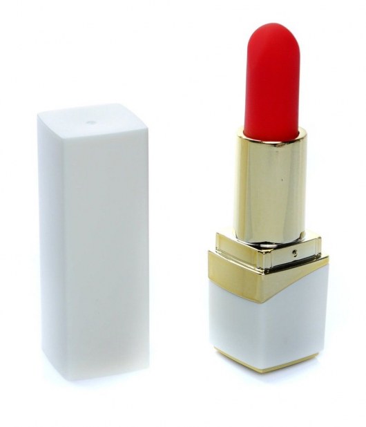 Белый мини-вибратор в форме помады - Boys of Toys