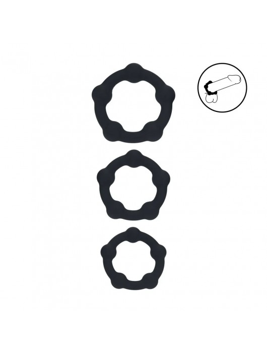 Набор из 3 эрекционных колец Beaded Silicone Cockring Set - Shots Media BV - в Шахтах купить с доставкой