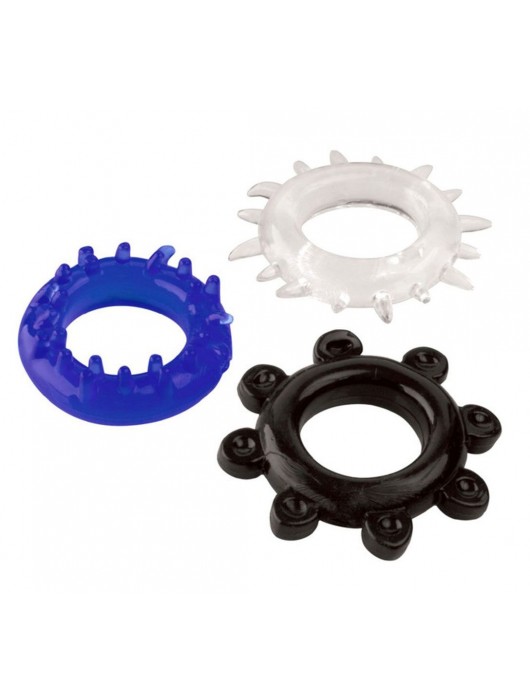 Набор из 3 эрекционных колец разного цвета и рельефа - Boys of Toys - в Шахтах купить с доставкой