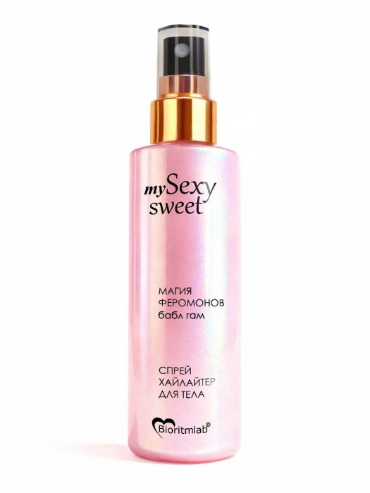 Спрей хайлайтер для тела Sexy Sweet с ароматом бабл-гам, шиммером и феромонами - 200 мл. -  - Магазин феромонов в Шахтах