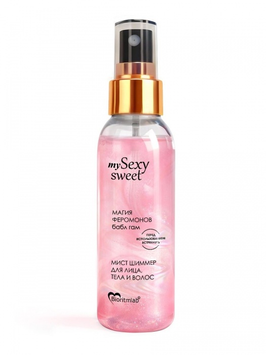 Мист для лица, тела и волос Sexy Sweet с ароматом бабл-гам, шиммером и феромонами - 95 мл. -  - Магазин феромонов в Шахтах
