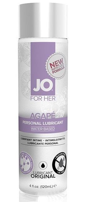 Женский лубрикант на водной основе JO AGAPE LUBRICANT ORIGINAL - 120 мл. - System JO - купить с доставкой в Шахтах
