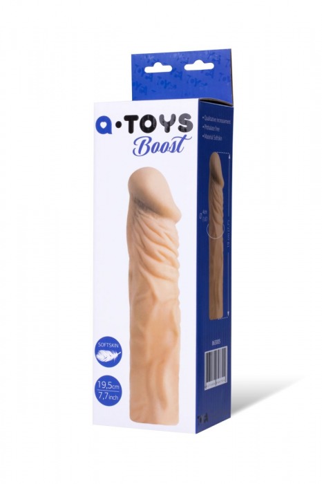 Насадка с ярко выраженной головкой и рельефным стволом - 19 см. - A-toys - в Шахтах купить с доставкой