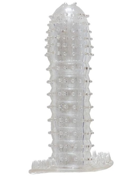 Гелевая прозрачная насадка c шипами - 12 см. - Toyfa Basic - в Шахтах купить с доставкой