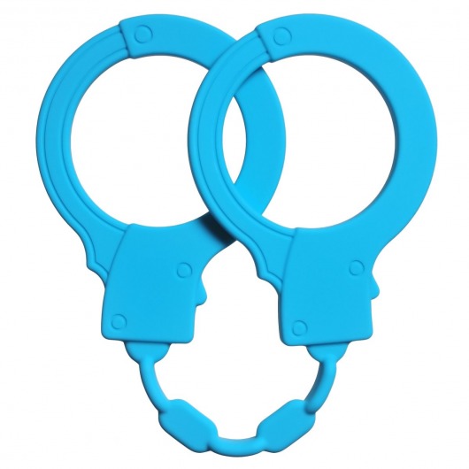 Голубые силиконовые наручники Stretchy Cuffs Turquoise - Lola Games - купить с доставкой в Шахтах