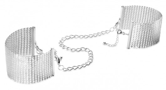 Серебристые наручники-браслеты Desir Metallique Handcuffs - Bijoux Indiscrets - купить с доставкой в Шахтах