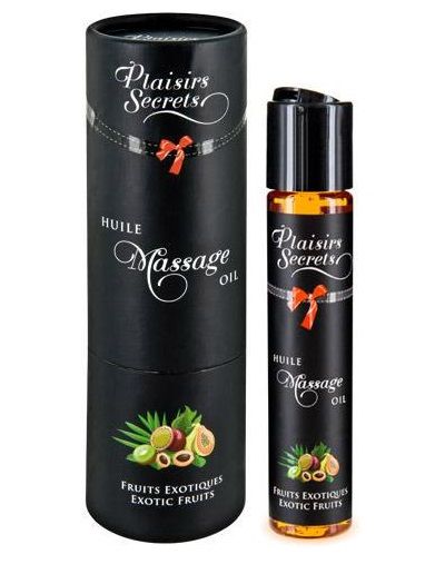 Массажное масло с ароматом экзотических фруктов Huile de Massage Gourmande Fruits Exotiques - 59 мл. - Plaisir Secret - купить с доставкой в Шахтах