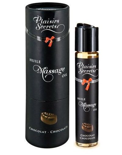 Массажное масло с ароматом шоколада Huile de Massage Gourmande Chocolat - 59 мл. - Plaisir Secret - купить с доставкой в Шахтах