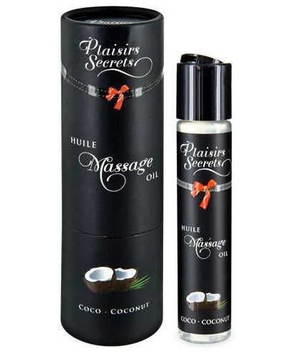 Массажное масло с ароматом кокоса Huile de Massage Gourmande Coco - 59 мл. - Plaisir Secret - купить с доставкой в Шахтах
