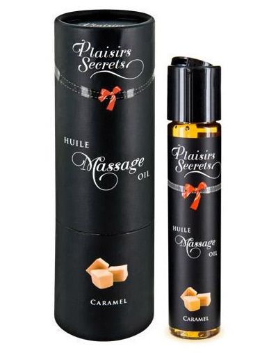 Массажное масло с ароматом карамели Huile de Massage Gourmande Caramel - 59 мл. - Plaisir Secret - купить с доставкой в Шахтах