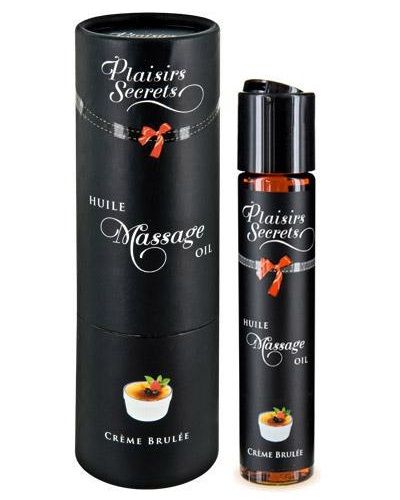 Массажное масло с ароматом крем брюле Huile de Massage Gourmande Creme Brulée - 59 мл. - Plaisir Secret - купить с доставкой в Шахтах