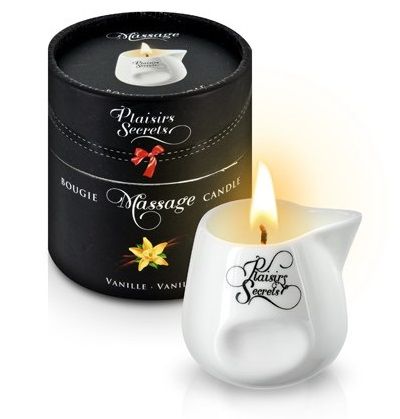 Массажная свеча с ароматом ванили Bougie Massage Gourmande Vanille - 80 мл. - Plaisir Secret - купить с доставкой в Шахтах