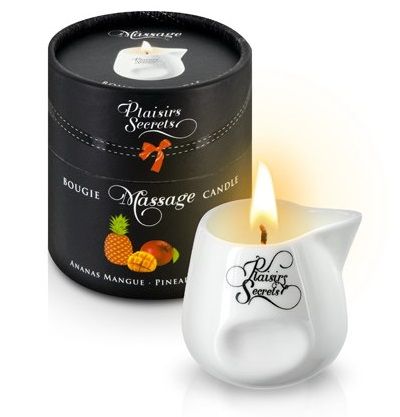 Массажная свеча с ароматом манго и ананаса Bougie de Massage Ananas Mangue - 80 мл. - Plaisir Secret - купить с доставкой в Шахтах