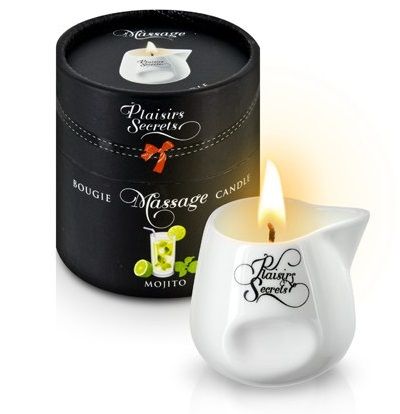 Массажная свеча с ароматом мохито Bougie de Massage Mojito - 80 мл. - Plaisir Secret - купить с доставкой в Шахтах