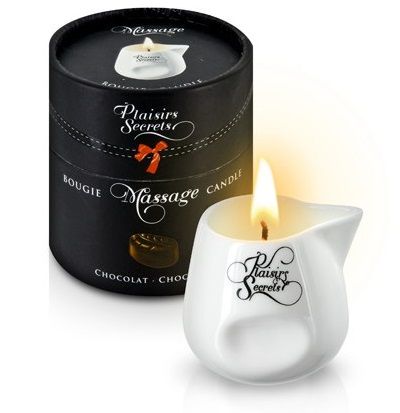 Массажная свеча с ароматом шоколада Bougie de Massage Gourmande Chocolat - 80 мл. - Plaisir Secret - купить с доставкой в Шахтах