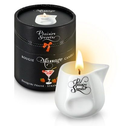 Массажная свеча с ароматом клубничного дайкири Bougie de Massage Daikiri Fraise - 80 мл. - Plaisir Secret - купить с доставкой в Шахтах