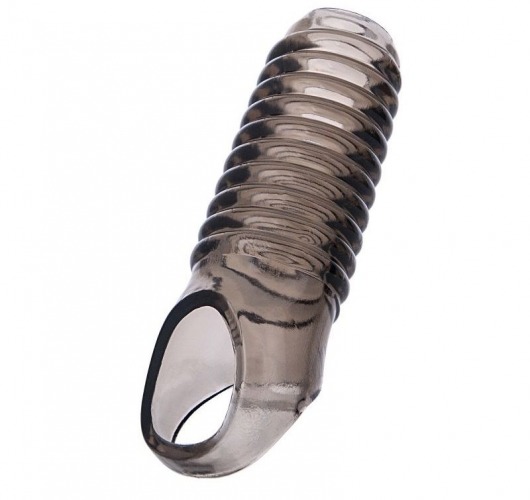 Дымчатая насадка с рёбрышками и подхватом мошонки ToyFa XLover - 12,5 см. - ToyFa - в Шахтах купить с доставкой