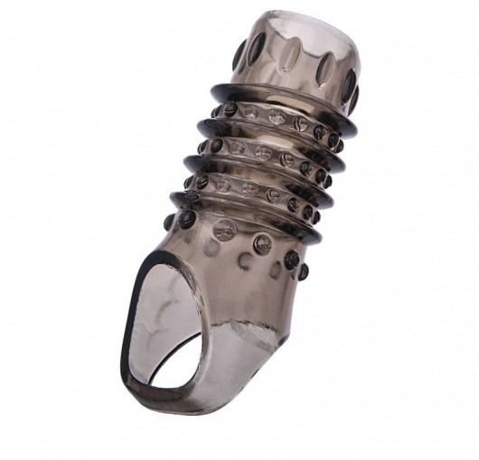 Открытая дымчатая насадка с точками и рёбрами ToyFa XLover - 11,5 см. - ToyFa - в Шахтах купить с доставкой