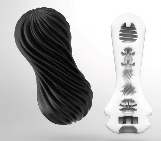 Мастурбатор FLEX Rocky Black с плотным рельефом - Tenga - в Шахтах купить с доставкой