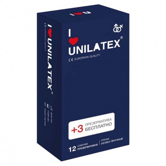 Ультрапрочные презервативы Unilatex Extra Strong - 12 шт. + 3 шт. в подарок - Unilatex - купить с доставкой в Шахтах