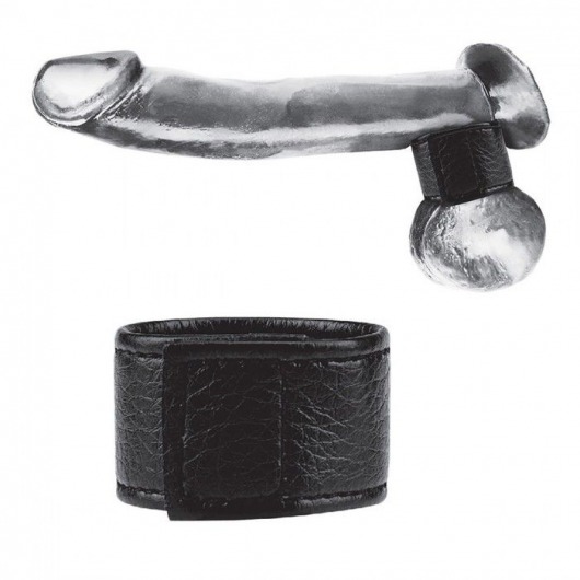 Чёрная утяжка на мошонку 1  Velcro Ball Stretcher - BlueLine - купить с доставкой в Шахтах